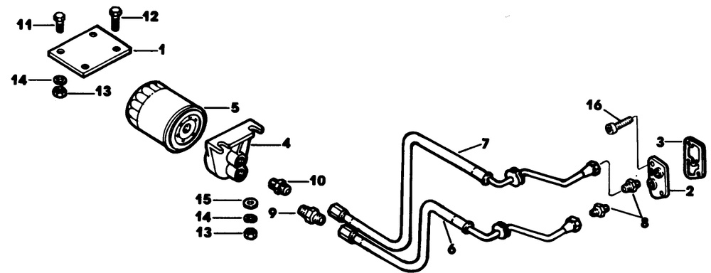 Remote Oil Filter Diagram and Parts List for 62542C (G00000001-G99999999)(1988) Lawn Boy Lawn Tractor